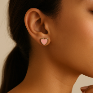 Blush Heart Stud Earrings