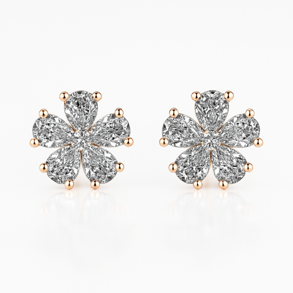 Crystal Blossom Stud Earrings - Image 2