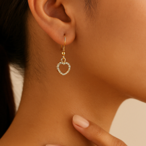 Crystal Heart Drop Earrings