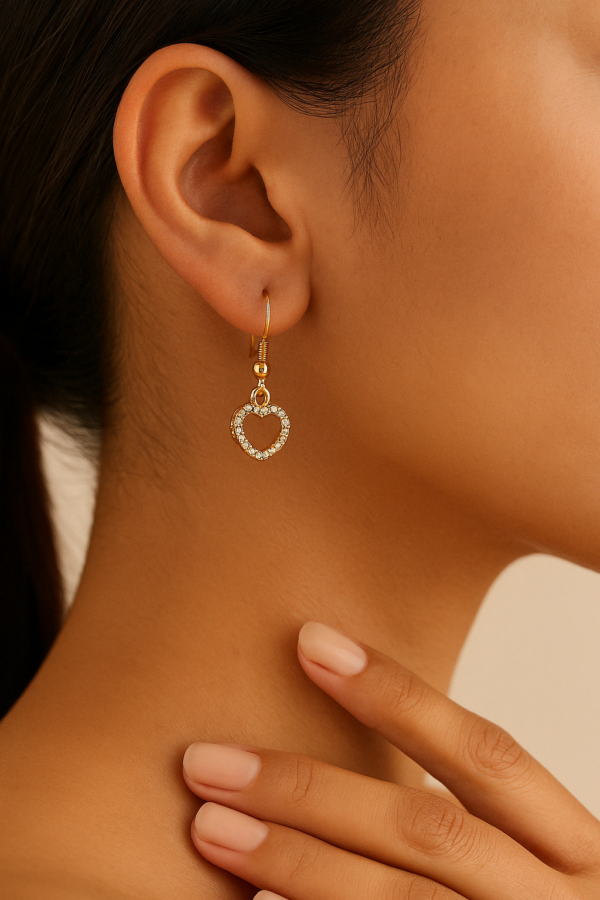 Crystal Heart Drop Earrings