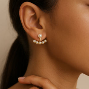 Elegant Pearl Cascade Stud Earrings