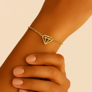 Geometric Diamond Charm Bracelet