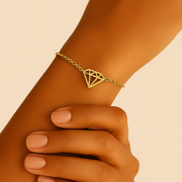 Geometric Diamond Charm Bracelet