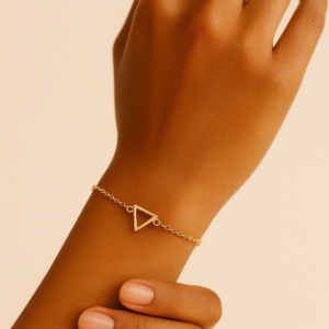 Geometric Triangle Gold Bracelet