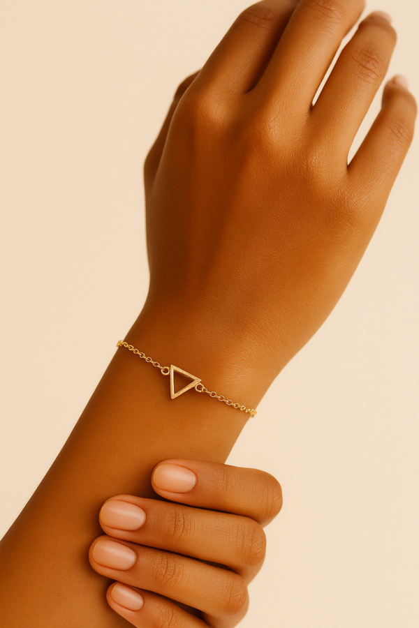 Geometric Triangle Gold Bracelet