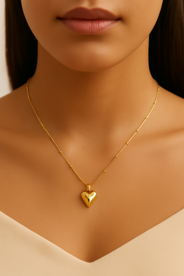 Golden Heart Pendant Necklace