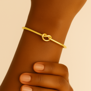 Golden Knot Open Bangle