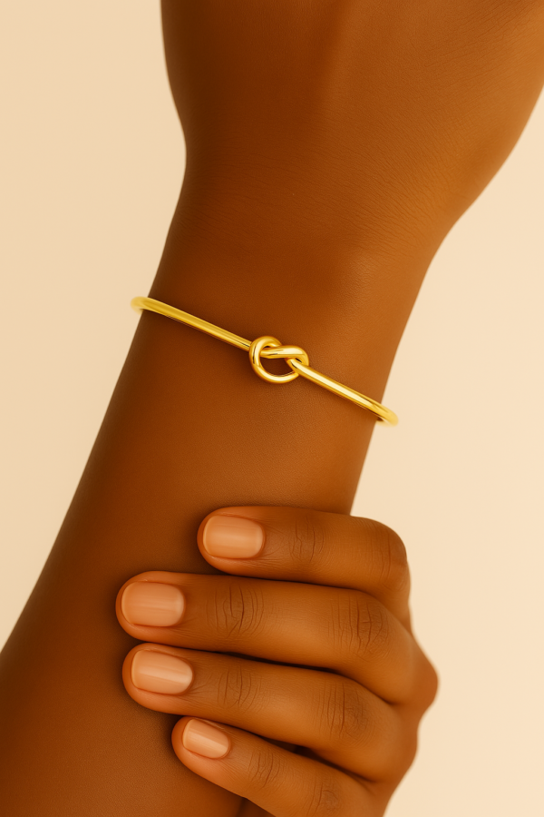 Golden Knot Open Bangle