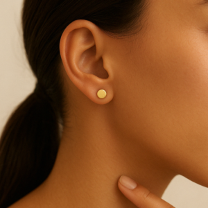 Minimalist Gold-Tone Dot Stud Earrings