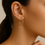 Twist Design Mini Gold Hoops