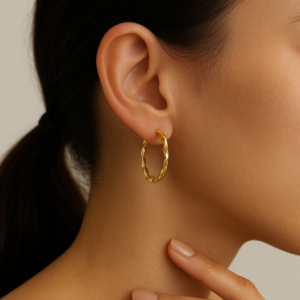 Twisted Rope Design Hoop Earrings