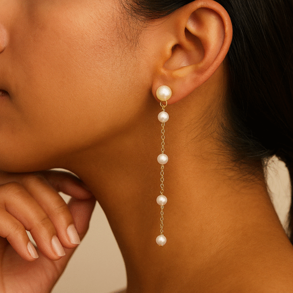 Elegant Gold-Plated Pearl Drop Earrings